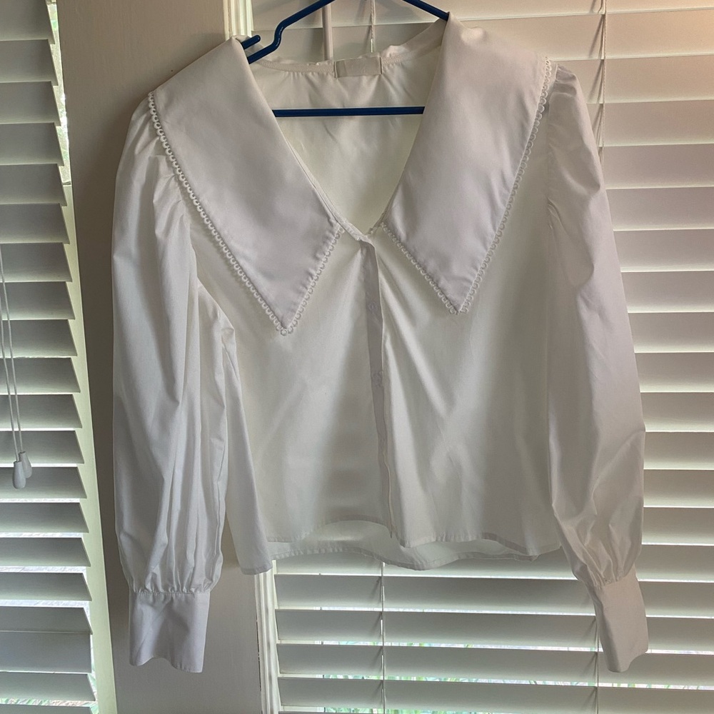 C2 wide collar button down shirt